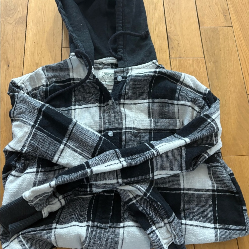 Black and White Plaid Button Up